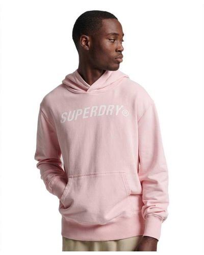 Mens pink store superdry hoodie