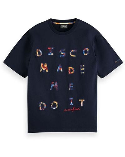 Scotch & Soda Club Soda Short Sleeve T-shirt Man in Black for Men | Lyst