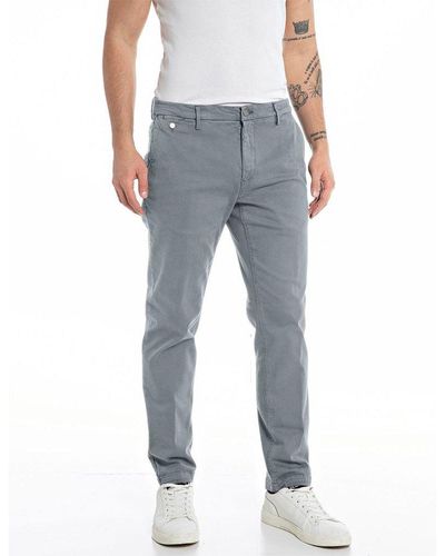 Gray Replay Pants for Men | Lyst