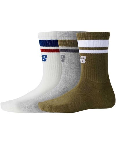 New Balance Essentials Line Midcalf Socks 3 Pairs - Green