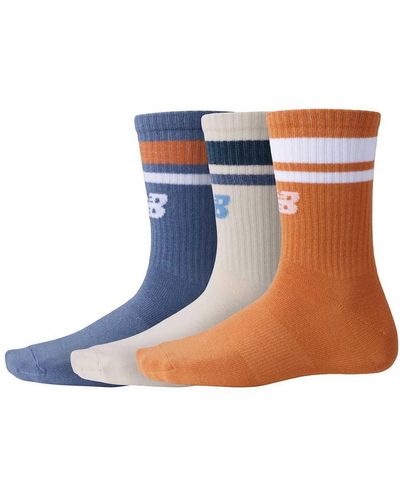 New Balance Essentials Line Midcalf Socks 3 Pairs - Blue