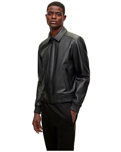 BOSS by HUGO BOSS Leather jackets for Men | Online Sale up to 37% off | Lyst