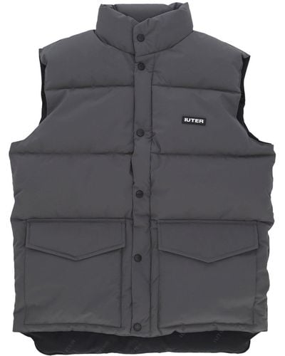 Iuter Puff Vest Sleeveless Down Jacket Dark - Gray