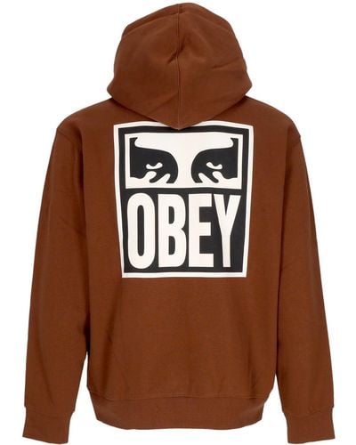 Obey Sweat A Capuche Homme Eyes Icon Hood Premium Fleece - Marron