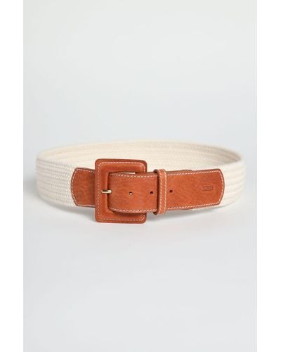 Closed Bi-material Belt With Woven Cotton Band - Multicolor