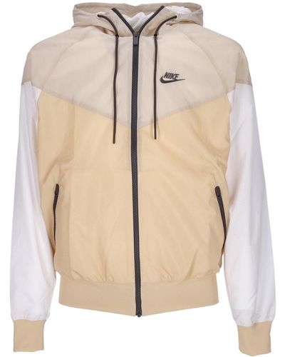 Nike Windbreaker Sportswear Woven Lined Windrunner Hooded Jacket Onyx/Sanddrift//Medium Ash - Natural