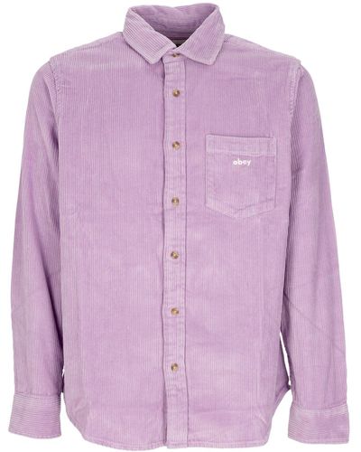 Obey Miles Long Sleeve Shirt L/S Woven Rose - Purple