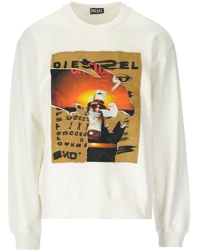 DIESEL S-macs-poff Sweatshirt - White