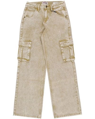 Guess Damenjeans W Go Aged Cargo Pant Go Aged Weib - Natur