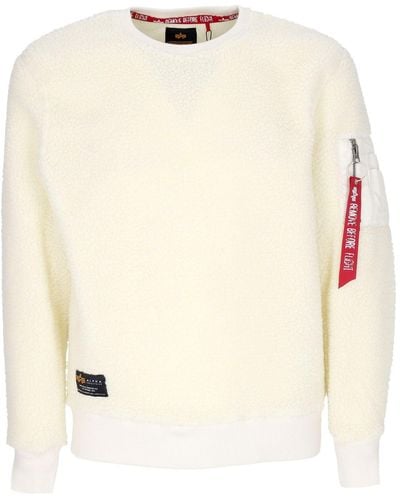 Alpha Industries 'Crewneck Sweatshirt Teddy Sweater Off - Natural