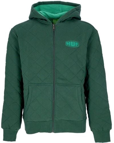 Huf 'Workman Quilted Full Zip Hoodie Forest - Green