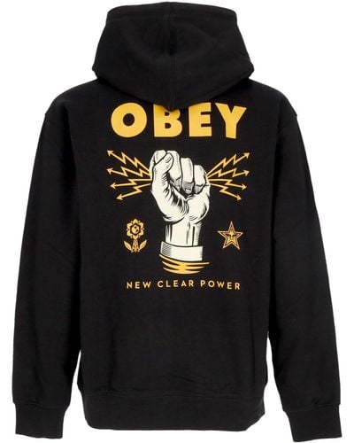 Obey Leichtes Herren-Sweatshirt Mit Kapuze New Clear Power Hoodie Fleece Schwarz