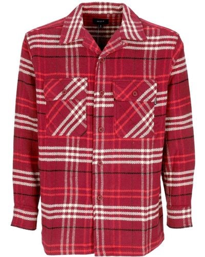 Huf Westridge Woven Shirt Herren-Langarmhemd - Rot