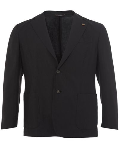 Colombo Cashmere Two-Button Jacket - Black
