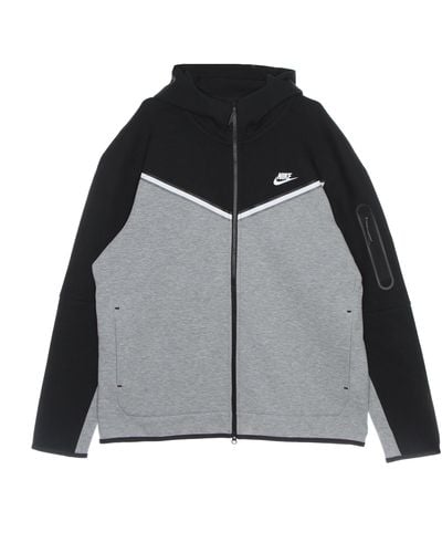 Nike Sweat A Capuche Leger Avec Fermeture Eclair Sportswear Tech Fleece Hoodie Noir/Gris Fonce Chine/Blanc