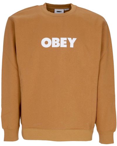 Obey Bold Crew Premium Fleece Crewneck Sweatshirt Sugar - Brown