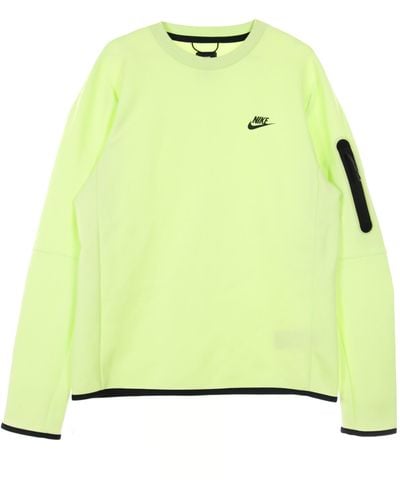 Nike Leichtes Herren-Sweatshirt Mit Rundhalsausschnitt, Sportswear Tech Fleece Lt Liquid Lime/Schwarz - Grün