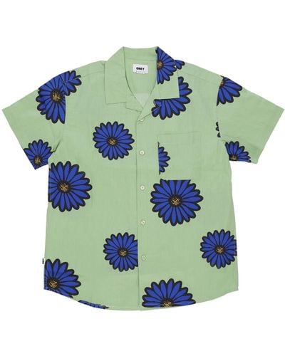 Obey Daisy Blossoms Woven Multi Short Sleeve Shirt - Green