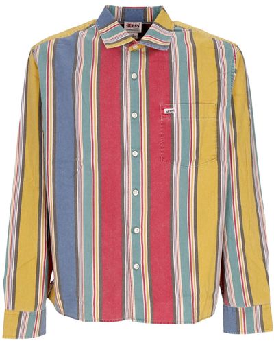 Guess Long Sleeve Shirt Go Multi-Stripe L/S Shirt - Pink