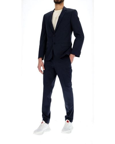 HUGO Henry/Getlin232X Dark Slim Fit Cotton Suit - Blue