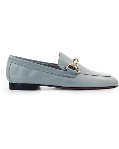 Doucal's Doucals Light Loafer With Gold Logo - Blue