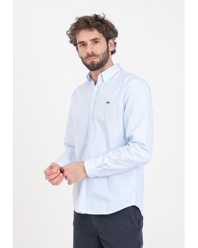 Lacoste Hellblaue -Hemden - Weiß