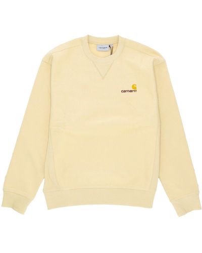 Carhartt American Script Sweat Herren-Sweatshirt Mit Rundhalsausschnitt - Natur