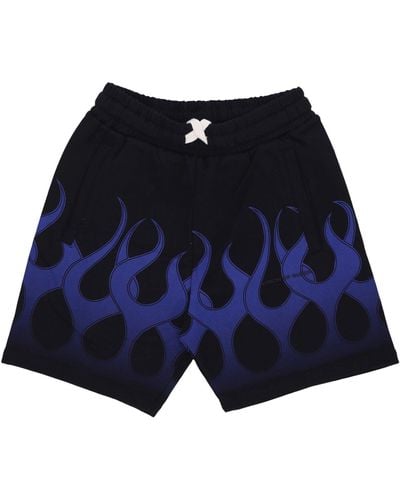 Vision Of Super Flames Short Tracksuit Pants - Blue
