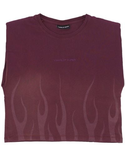 Vision Of Super Corrosive Flames Tee Damen T-Shirt - Lila