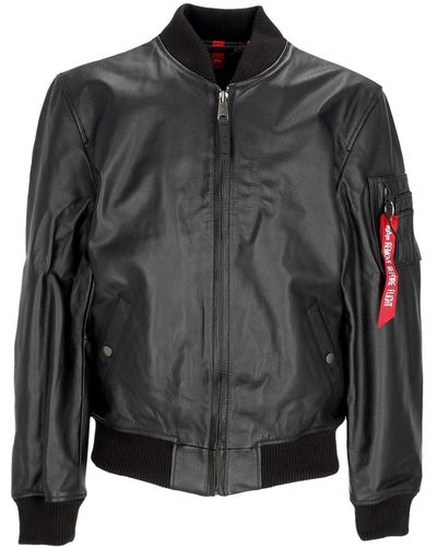 Alpha Industries Ma-1 Leather Lf 'Jacket - Black