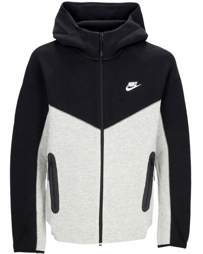 Nike 'Lightweight Hooded Zip Sweatshirt Tech Fleece Full-Zip Windrunner Hoodie Dk Heather - Black