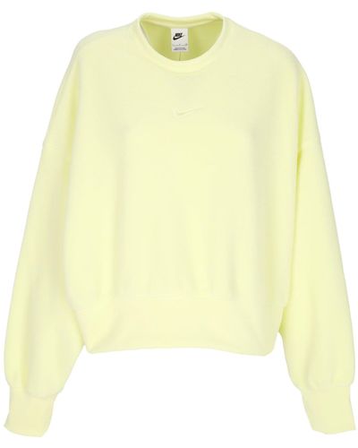 Nike Damen-Sweatshirt Mit Rundhalsausschnitt, Sportswear Plush Mod Crop Crewneck, Leuchtendes Grun/Leuchtgrun - Gelb