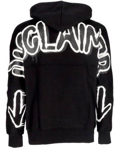 DISCLAIMER Lightweight Hooded Sweatshirt Back Colored Big Logo Hoodie - Black