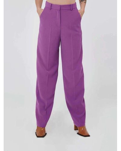 Silvian Heach Classic High -waisted Pants Cva22149pa Viola - Purple