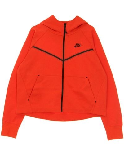 Nike Lightweight Hooded Sweatshirt With Zip Sportswear Tech Fleece Chile - Red