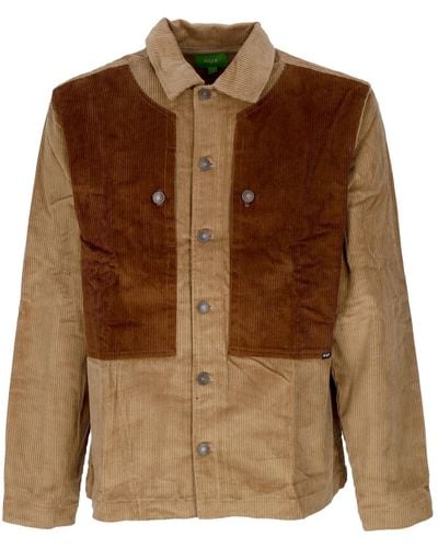Huf Long Sleeve Shirt Box Overshirt - Brown