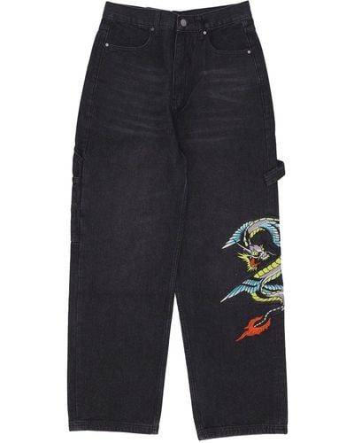 Ed Hardy Flying Dragon Carpenter Denim Pants Jeans Jeans - Black