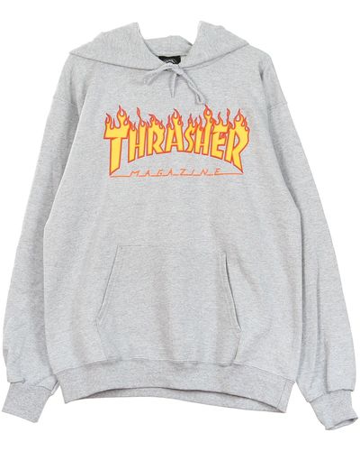 Thrasher Hooded Sweatshirt Flame Hood - Gray