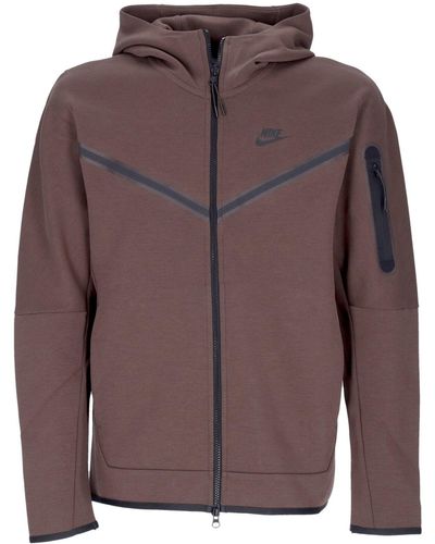 Nike Lightweight Sweatshirt With Zip Hood For Sportswear Tech Fleece Full-Zip Hoodie Baroque/Baroque - Brown