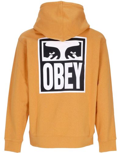 Obey Sweat A Capuche Leger Pour Hommes Eyes Icon 2 Premium French Terry Hooded Po - Orange