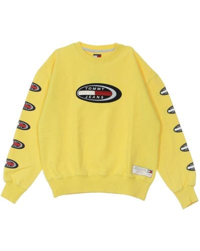 Tommy Hilfiger Leichtes Damen-Sweatshirt Mit Rundhalsausschnitt, Ovales Sweatshirt, Stieglitz - Gelb