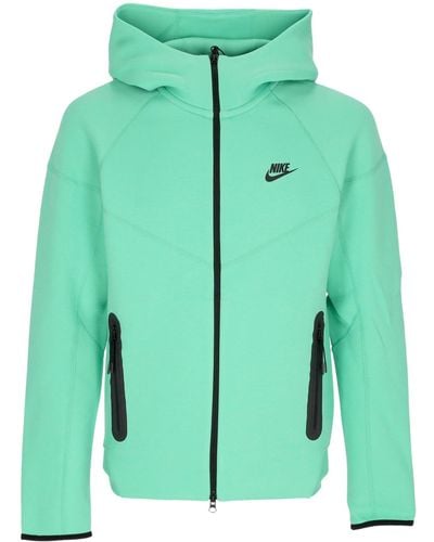 Nike Lightweight Hooded Zip Sweatshirt Tech Fleece Full-Zip Windrunner Hoodie Spring - Green