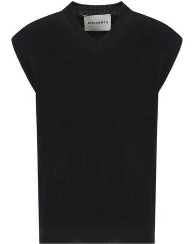 Amaranto Amaránto Knitted Vest - Black