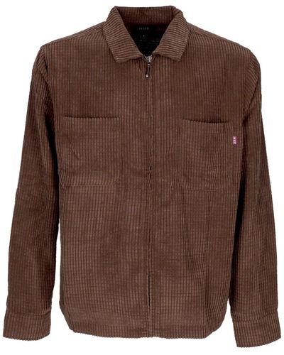 Huf Cornelius 'Long Sleeve Shirt Zip Shirt - Brown