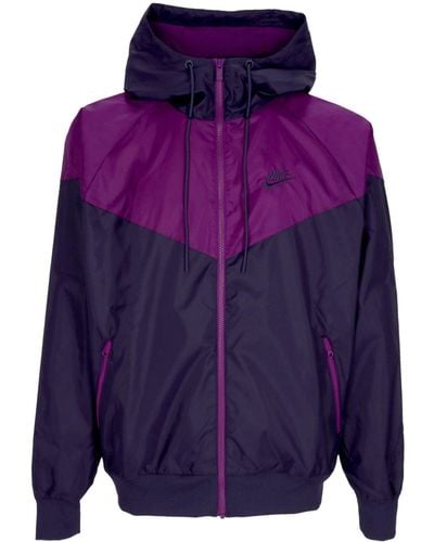 Nike Windbreaker Sportswear Woven Lined Windrunner Hooded Jacket Ink/Disco/ Ink - Purple