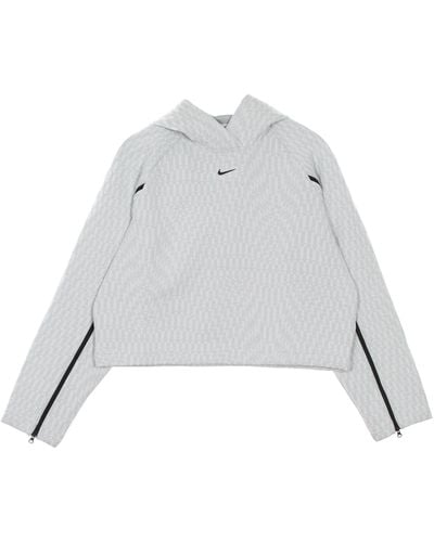 Nike Leichtes Damen-Sweatshirt Mit Kapuze W Sportswear Tech Pack Hoodie All Over Jacquard Weib/Schwarz - Grau