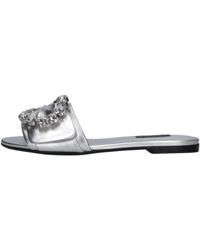 Dolce & Gabbana Silberne Sandalen - Weiß