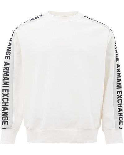 Armani Exchange Weibes Sweatshirt Mit Logo Armeln - Weiß