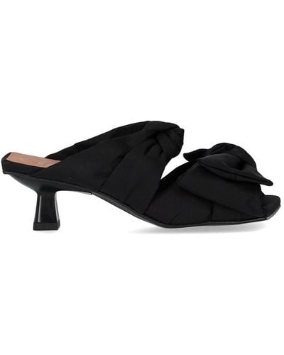 Ganni Slipper With Heels And Bows - Black