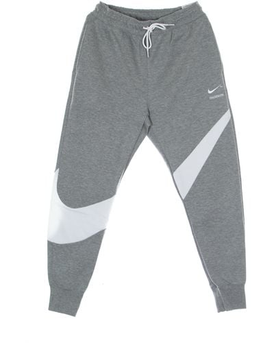 Nike Leichte Herren-Trainingshose Swoosh Tech Fleece Pant Dk Heather/Weib/Weib - Grau